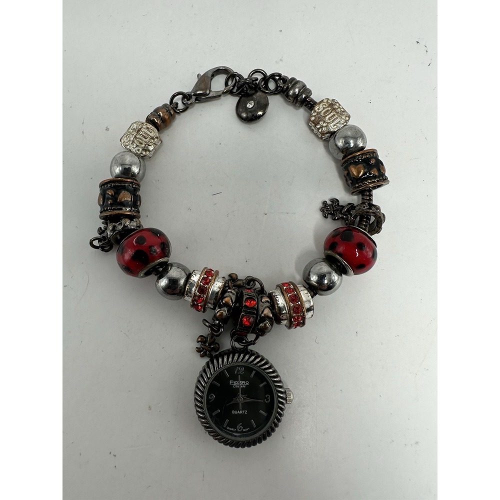 Figaro Couture Beaded Ladies Watch‎ New Battery 22MM 7.5" L11